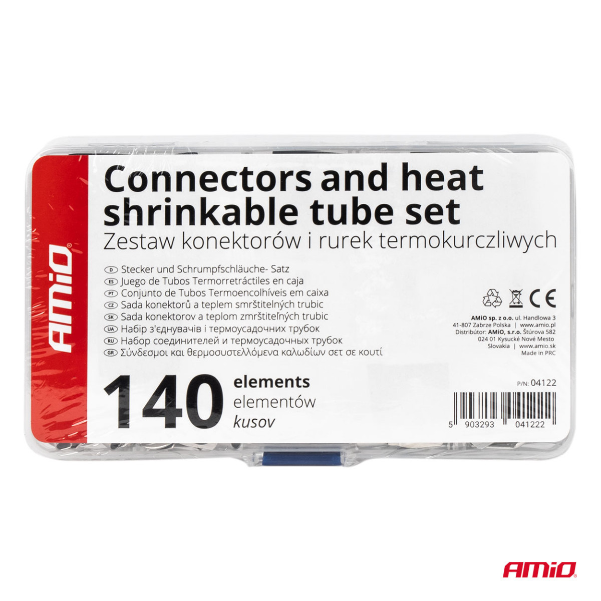 Heat shrinkable wire connectors and sleeves, 140 pcs. AMIO-04122