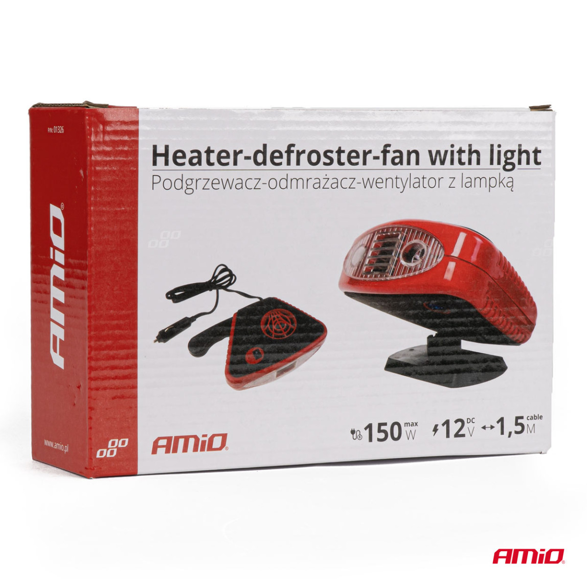 Car heater with fan and lamp, 12V
