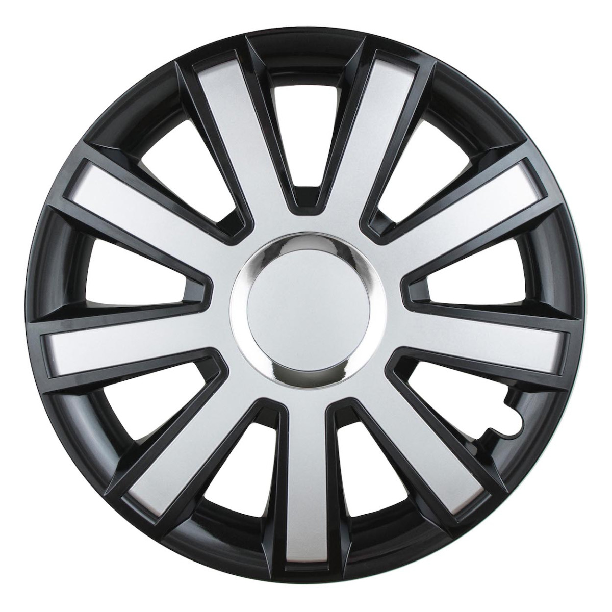 Wheel cover 1 pc. Flash, black and silver 15"