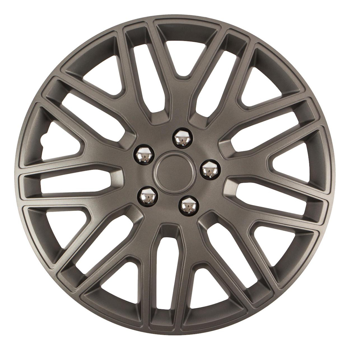 Wheel cover 1 pc. Dakar NC, graphite with chrome bolts 14"