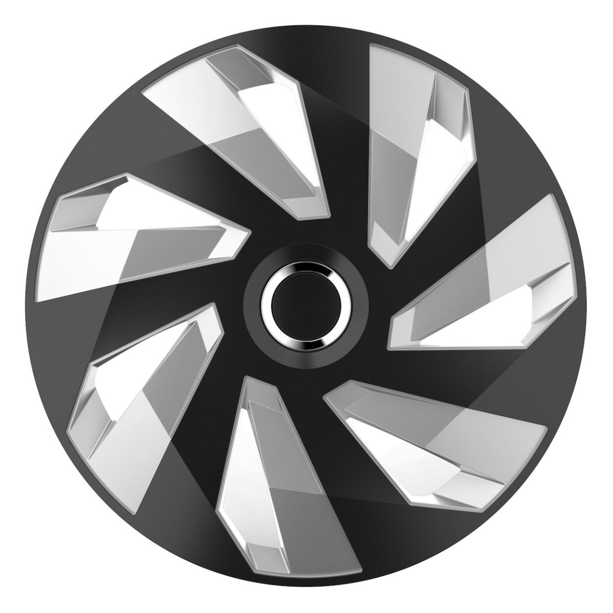 Wheel cover 1 pc. Vector RC, black and silver 14"
