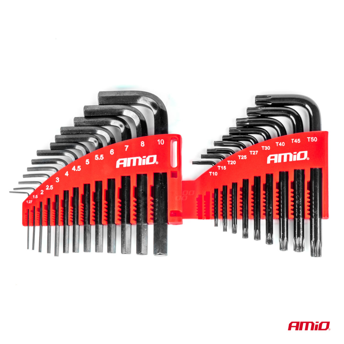 HEX and TORX key set CRV, black, 22 pcs., AMIO-04297