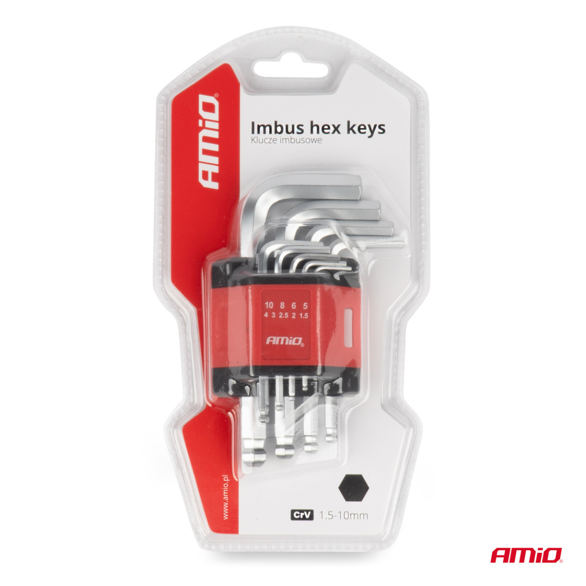 Short HEX keys, 9 pcs., CR-V AMIO-01041