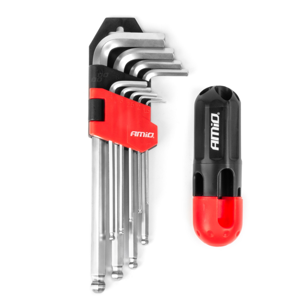 HEX (Allen) key set with ball, 9 pcs., CR-V AMIO-04302
