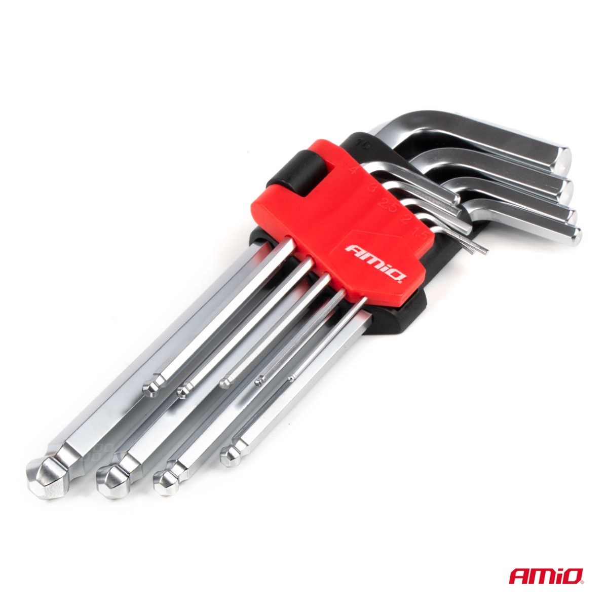 HEX (Allen) key set with ball, 9 pcs., CR-V AMIO-04302