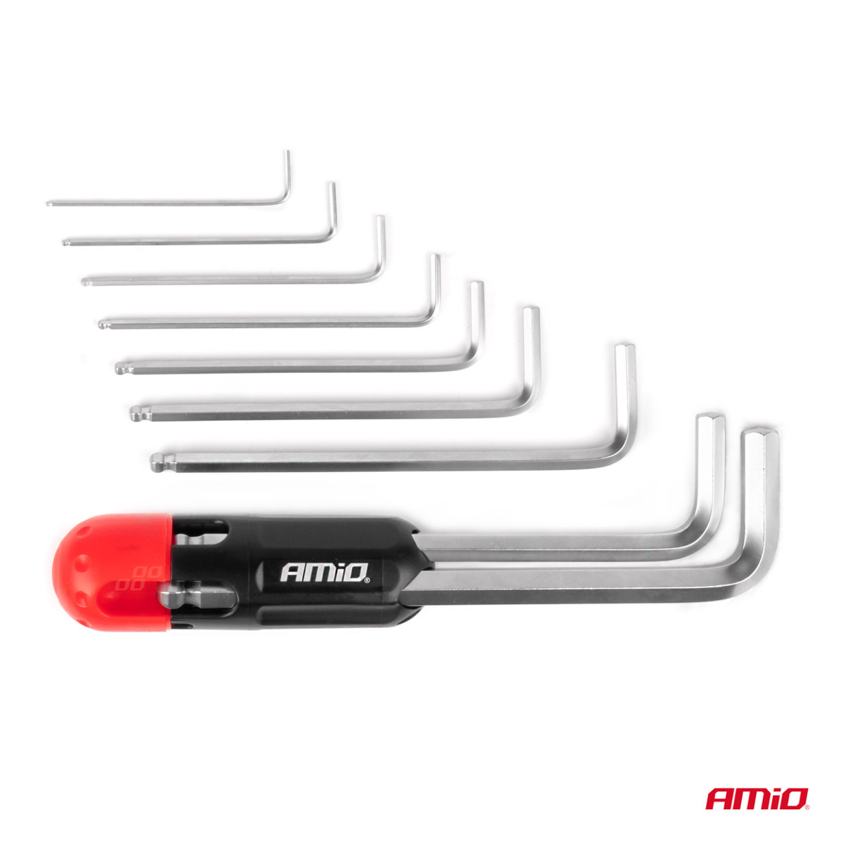 HEX (Allen) key set with ball, 9 pcs., CR-V AMIO-04302