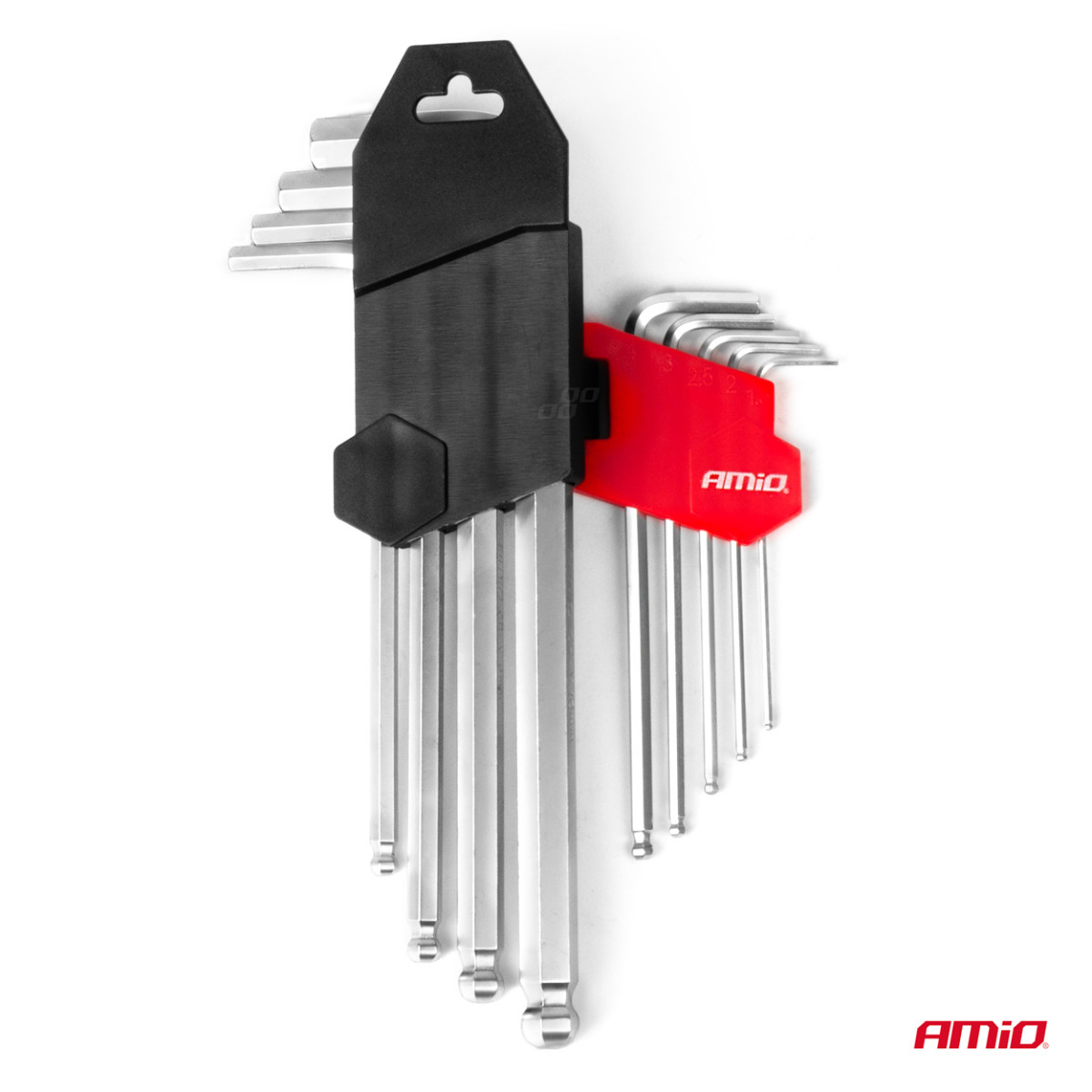 HEX (Allen) key set with ball, 9 pcs., CR-V AMIO-04302