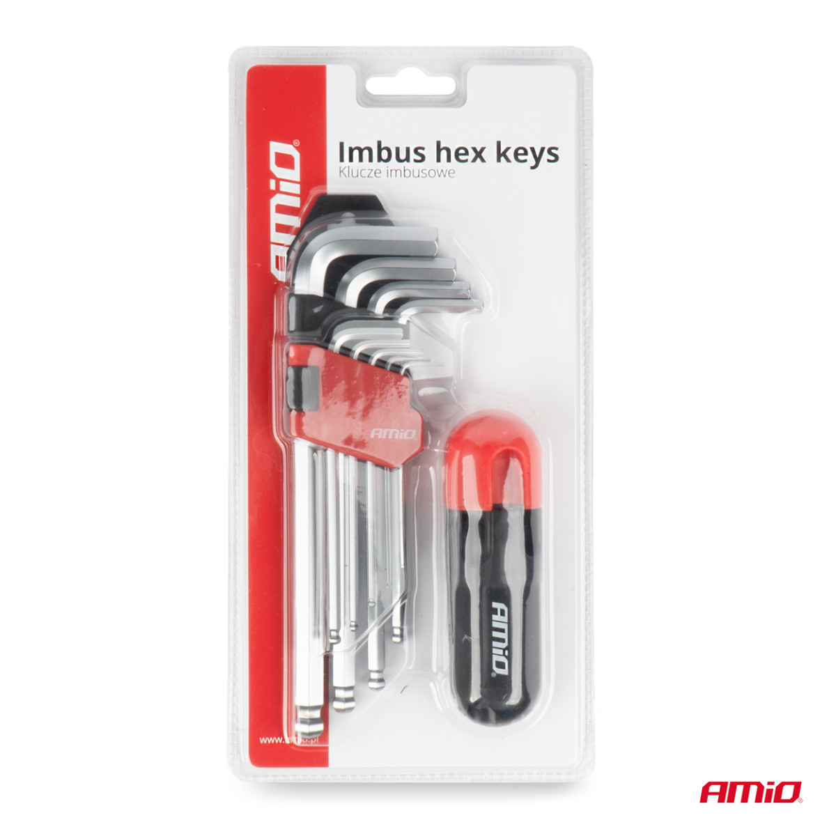 HEX (Allen) key set with ball, 9 pcs., CR-V AMIO-04302