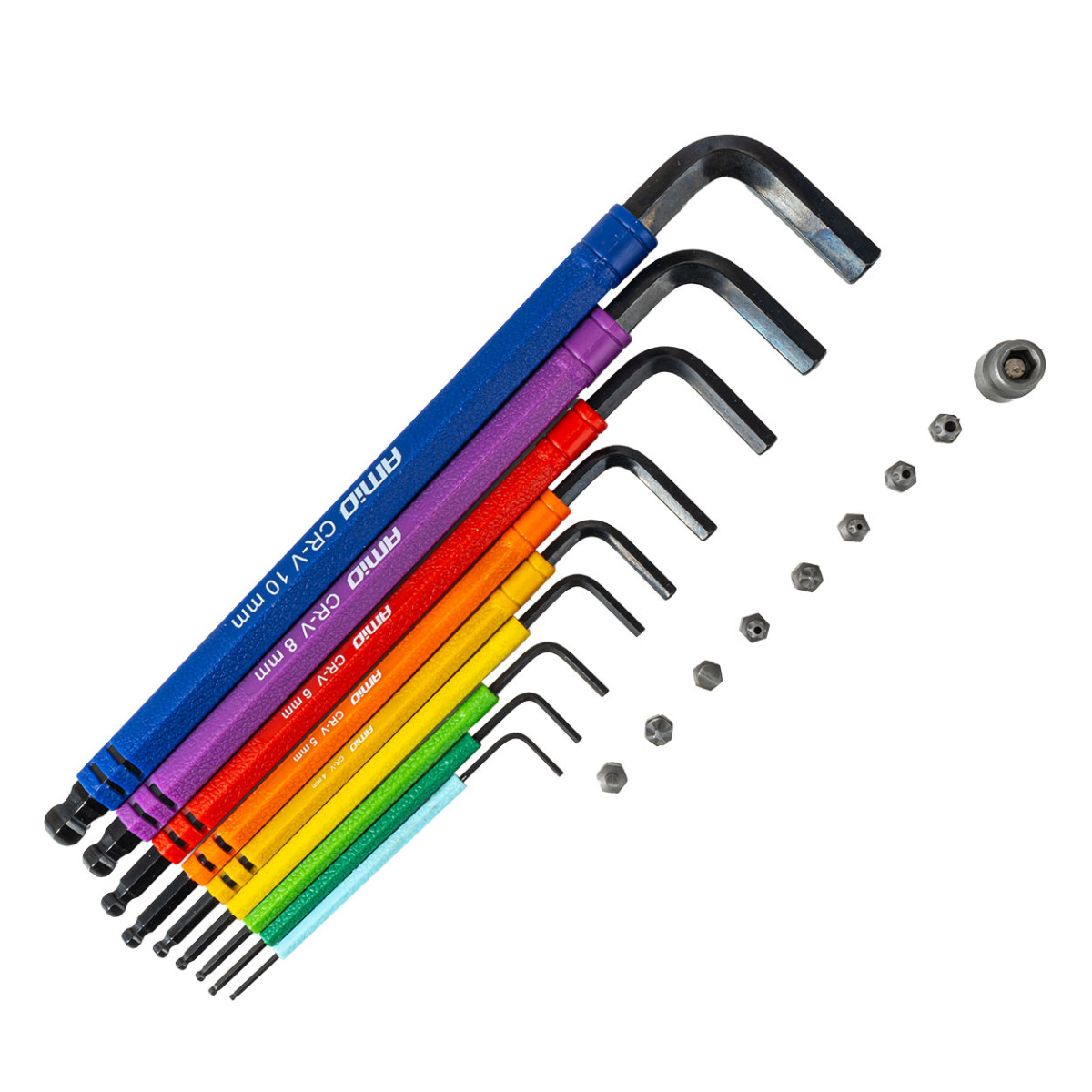 HEX (Allen) keys with ball and bit set, 18 pcs., CR-V AMIO-04787