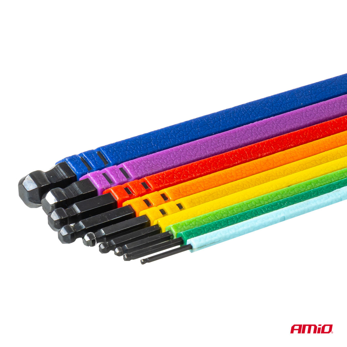 HEX (Allen) keys with ball and bit set, 18 pcs., CR-V AMIO-04787