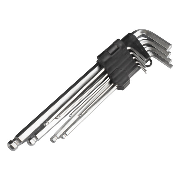 Long HEX (Allen) keys, 230 mm, 9 pcs., IKL AMIO-01721