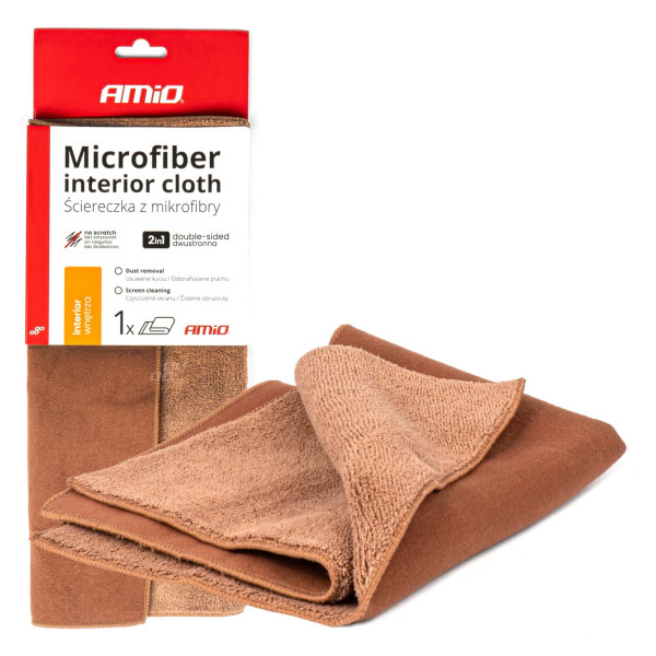 Microfiber cloth 2in1 CORAL+SUEDE 30×30 cm, 500 g/m², AMIO-03982