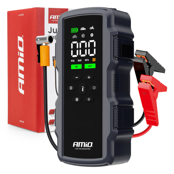 4-in-1 jump starter with compressor / Powerbank 12V 17Ah 900A, AMIO-05126 4-in-1 jump starter with compressor / Powerbank 12V 17Ah 900A, AMIO-05126