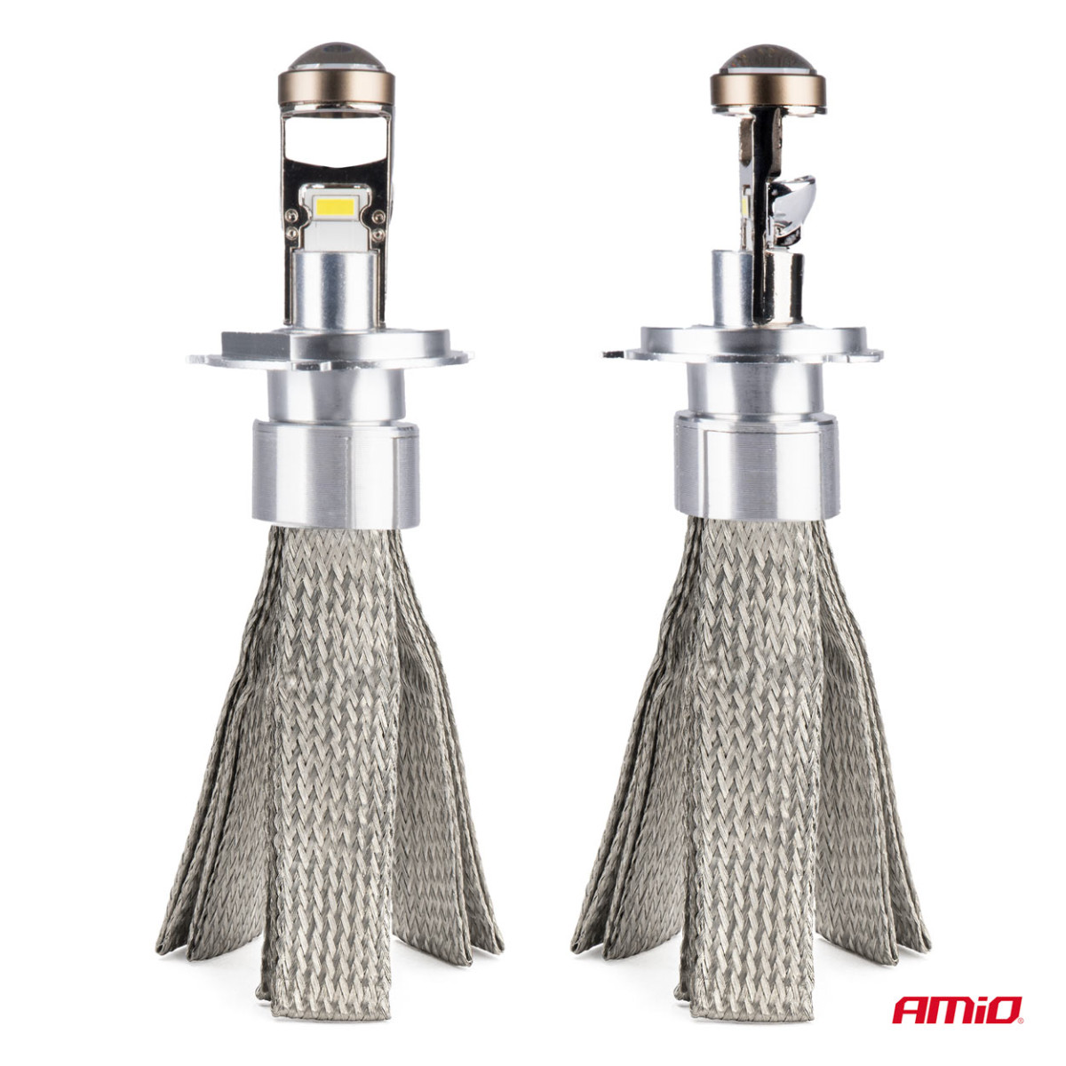 LED headlight bulbs FLEX+ series H4 lens 12V 24V 6000K Canbus, 2 pcs. AMIO-03658