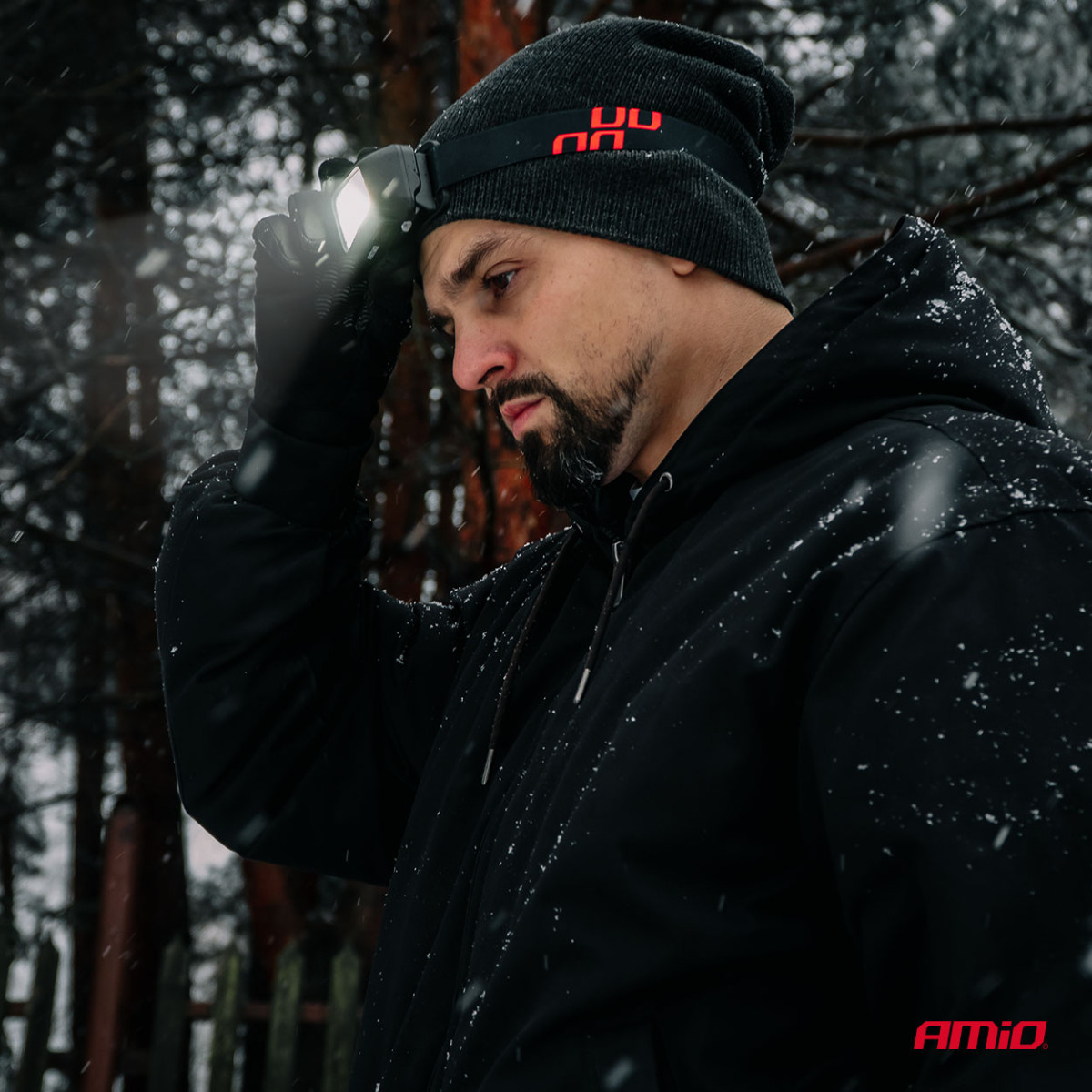 Rechargeable LED headlamp COB with motion sensor, 1800 mAh AMIO-04666