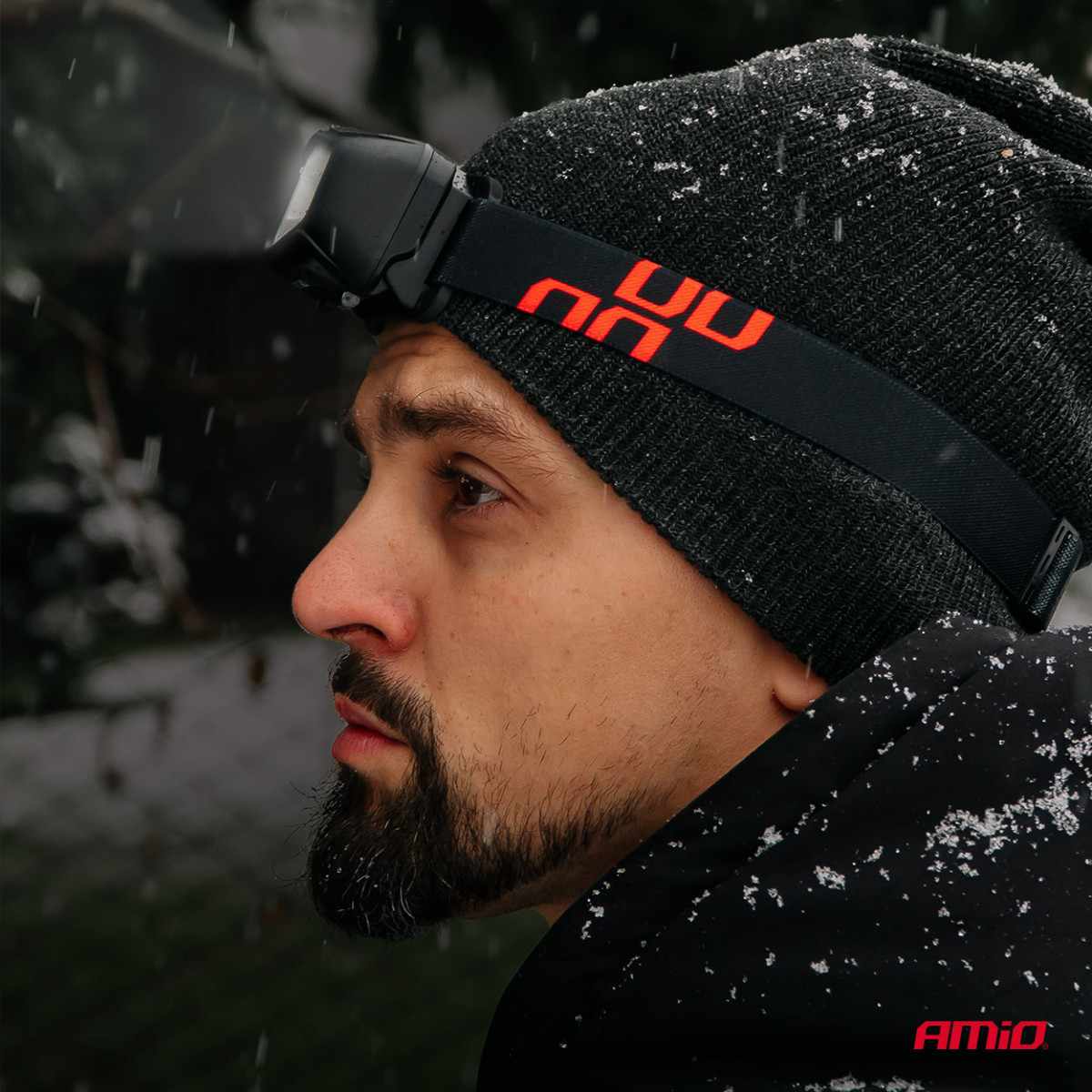 Rechargeable LED headlamp COB with motion sensor, 1800 mAh AMIO-04666