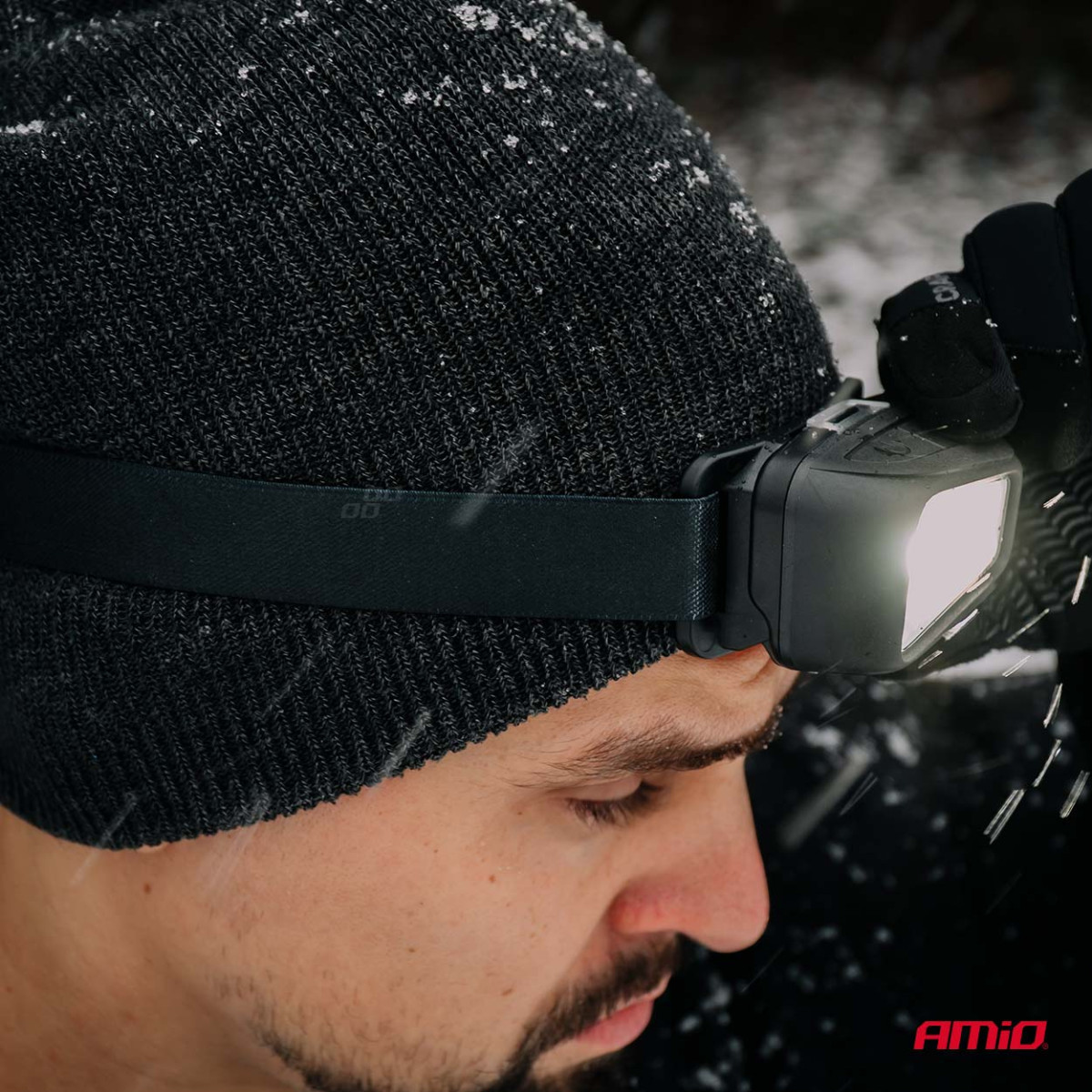 Rechargeable LED headlamp COB with motion sensor, 1800 mAh AMIO-04666