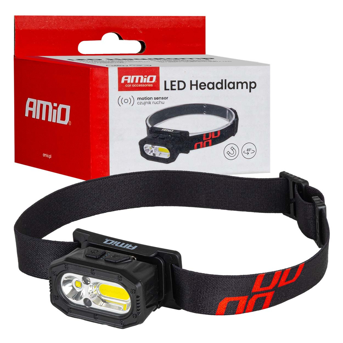 Rechargeable LED headlamp XPG+COB 1000mAh AMIO-04663