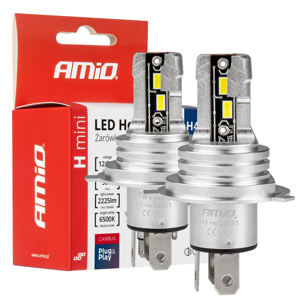 LED headlight bulbs H-mini Series H4/H19 AMiO-03331