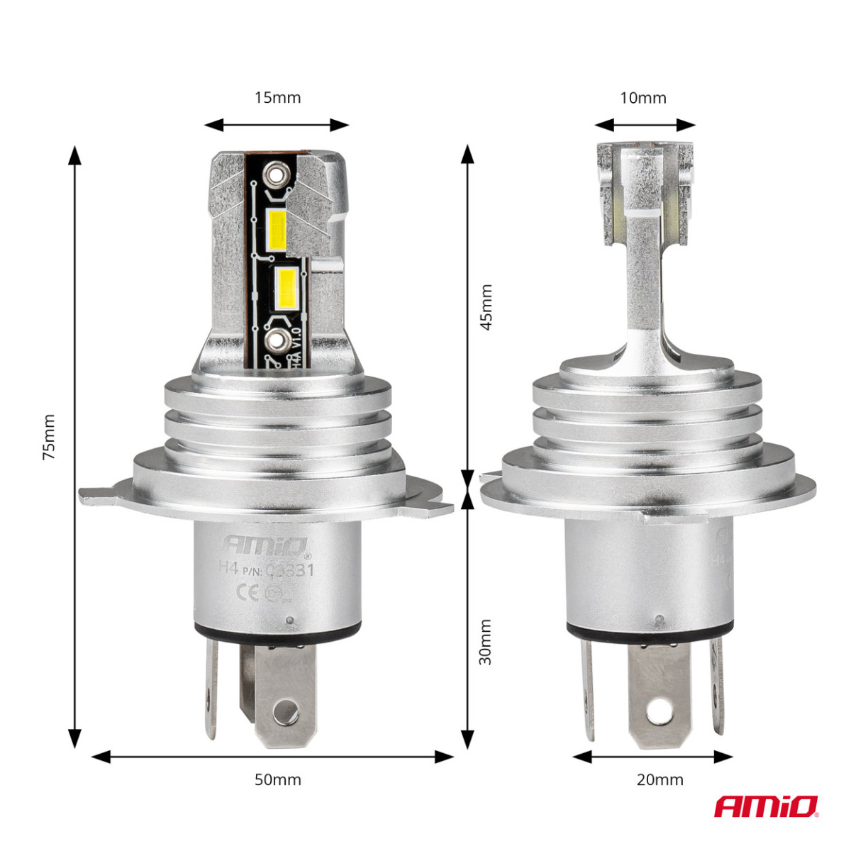 LED headlight bulbs H-mini Series H4/H19 AMiO-03331