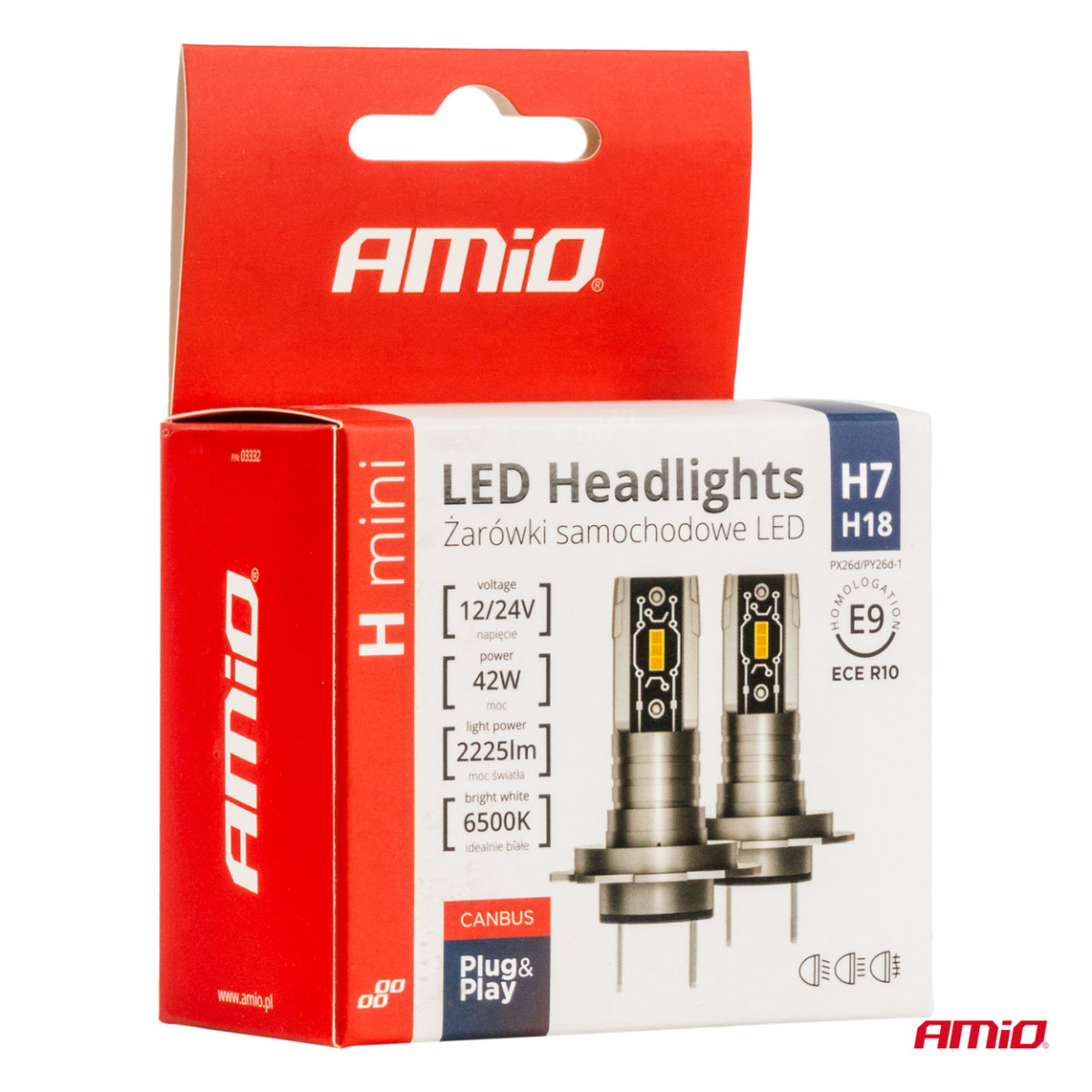 LED headlight bulbs H-mini Series H7/H18 AMiO-03332