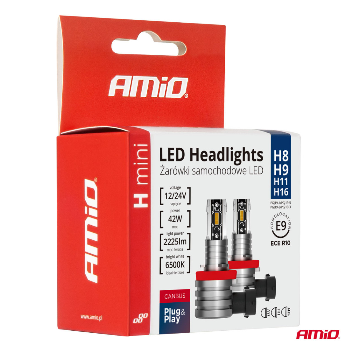 LED headlight bulbs H-mini Series H8/H9/H11/H16 AMiO-03333