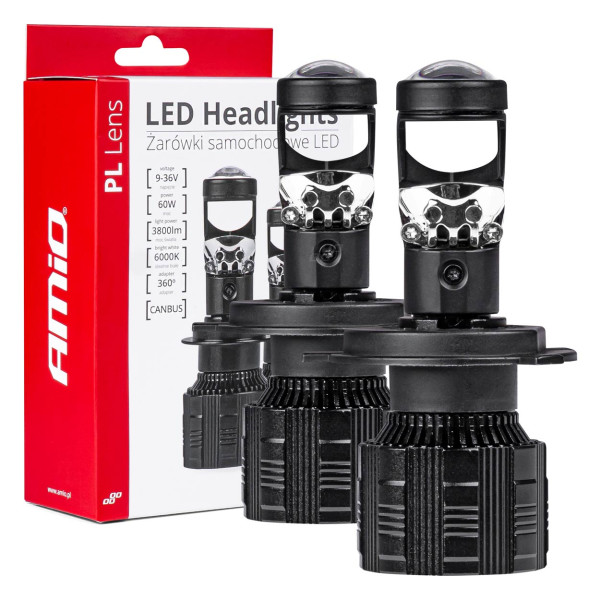 LED headlight bulbs H4 PL Lens Series AMiO-03667