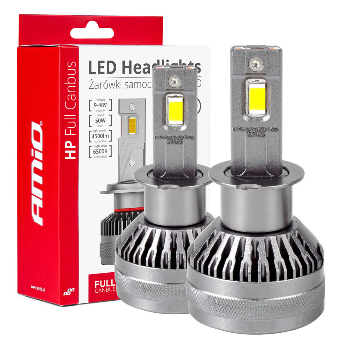 LED headlight bulbs HP Series H3 12-24V 6500k AMIO-03672