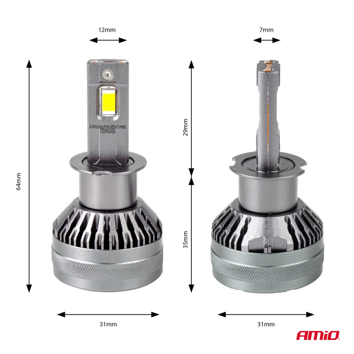 LED headlight bulbs HP Series H3 12-24V 6500k AMIO-03672