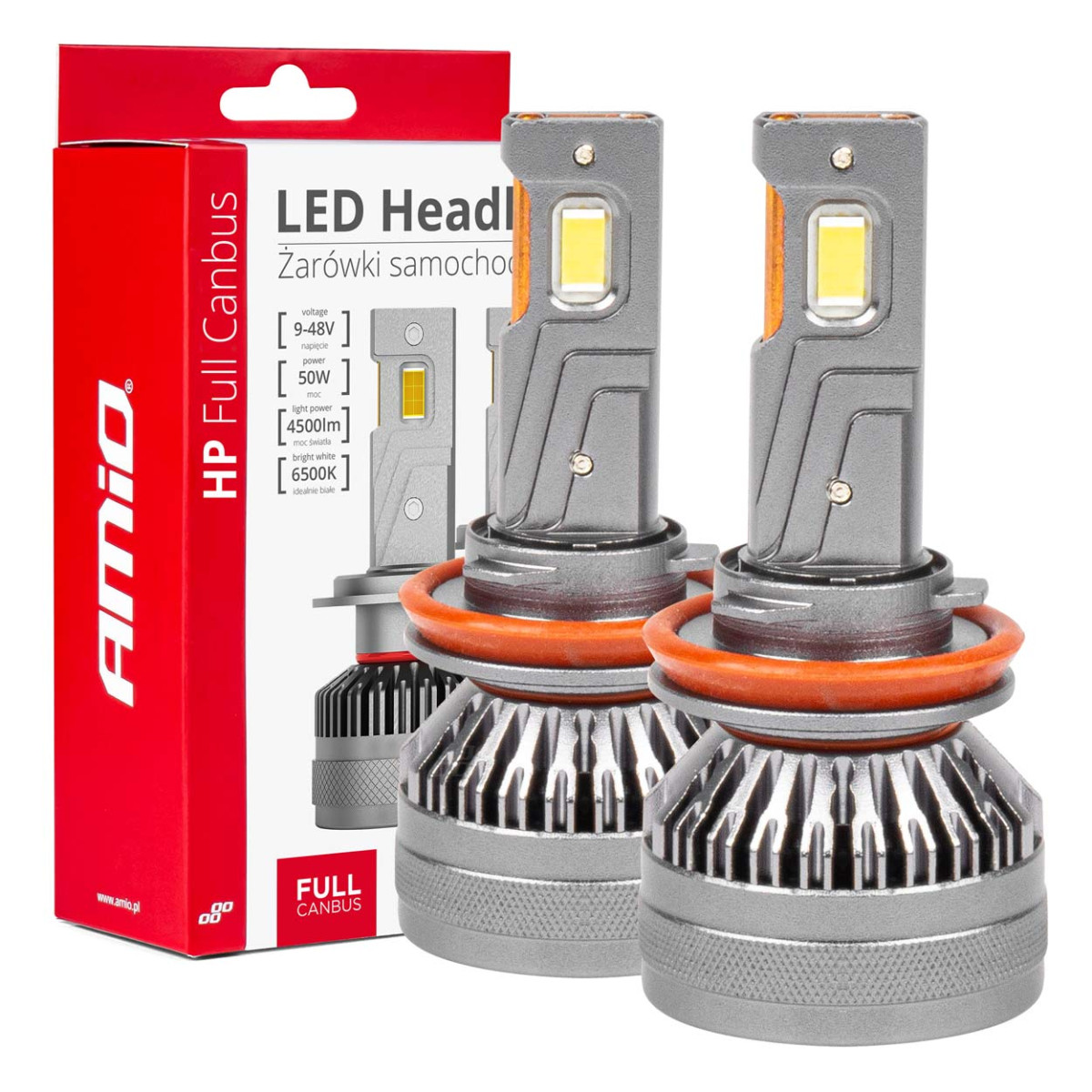 LED headlight bulbs HP Series H8/H9/H11/H16 Canbus AMiO-03677