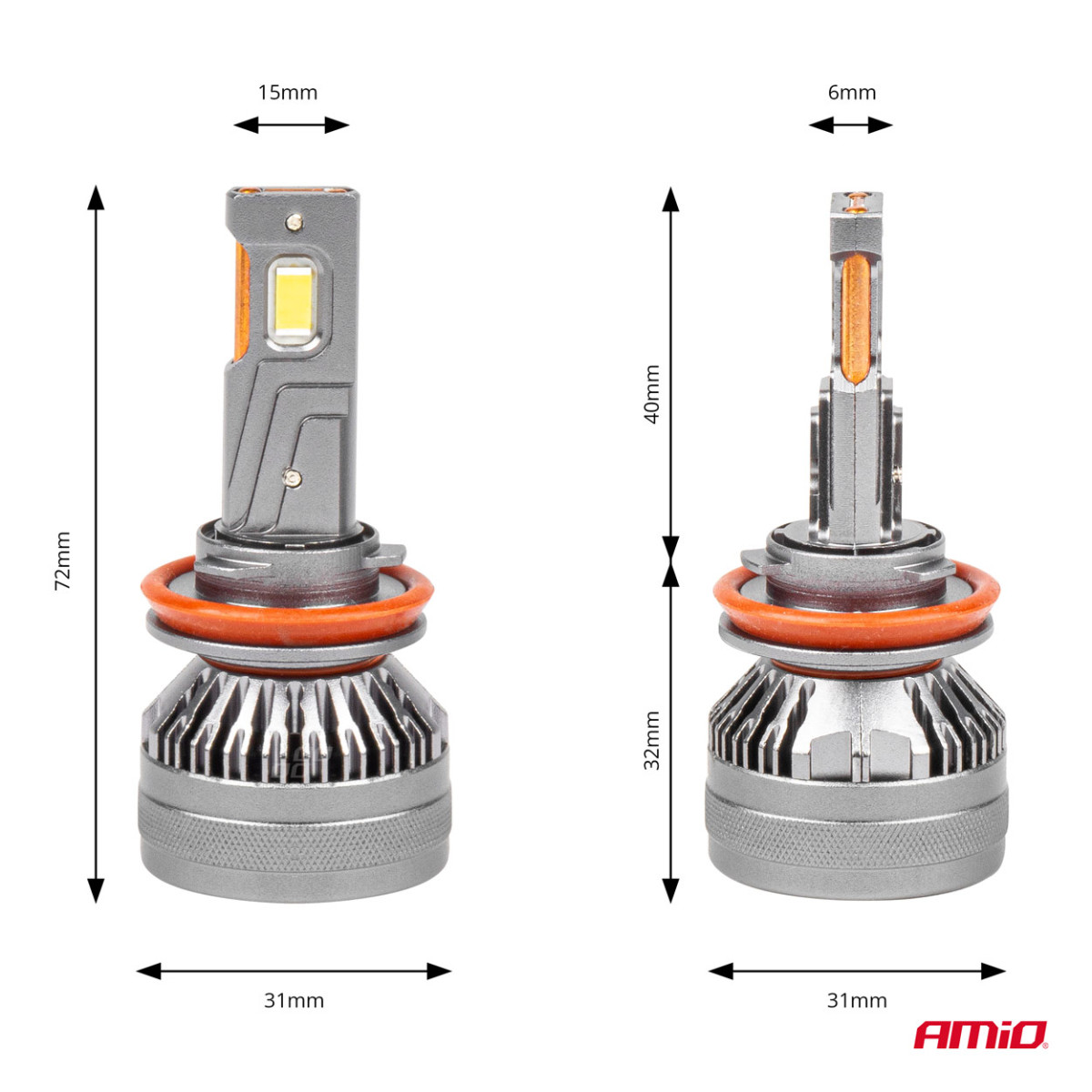 LED headlight bulbs HP Series H8/H9/H11/H16 Canbus AMiO-03677