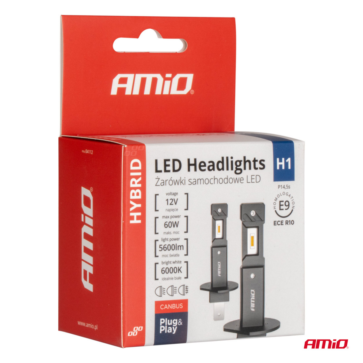 LED headlight bulbs Hybrid H1 6000K Canbus 60W AMIO-04112