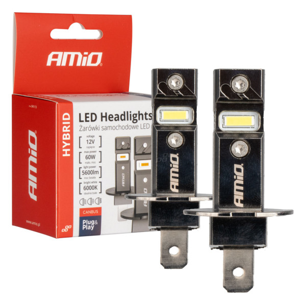 LED headlight bulbs Hybrid series H3 6000K Canbus 60W AMIO-04113