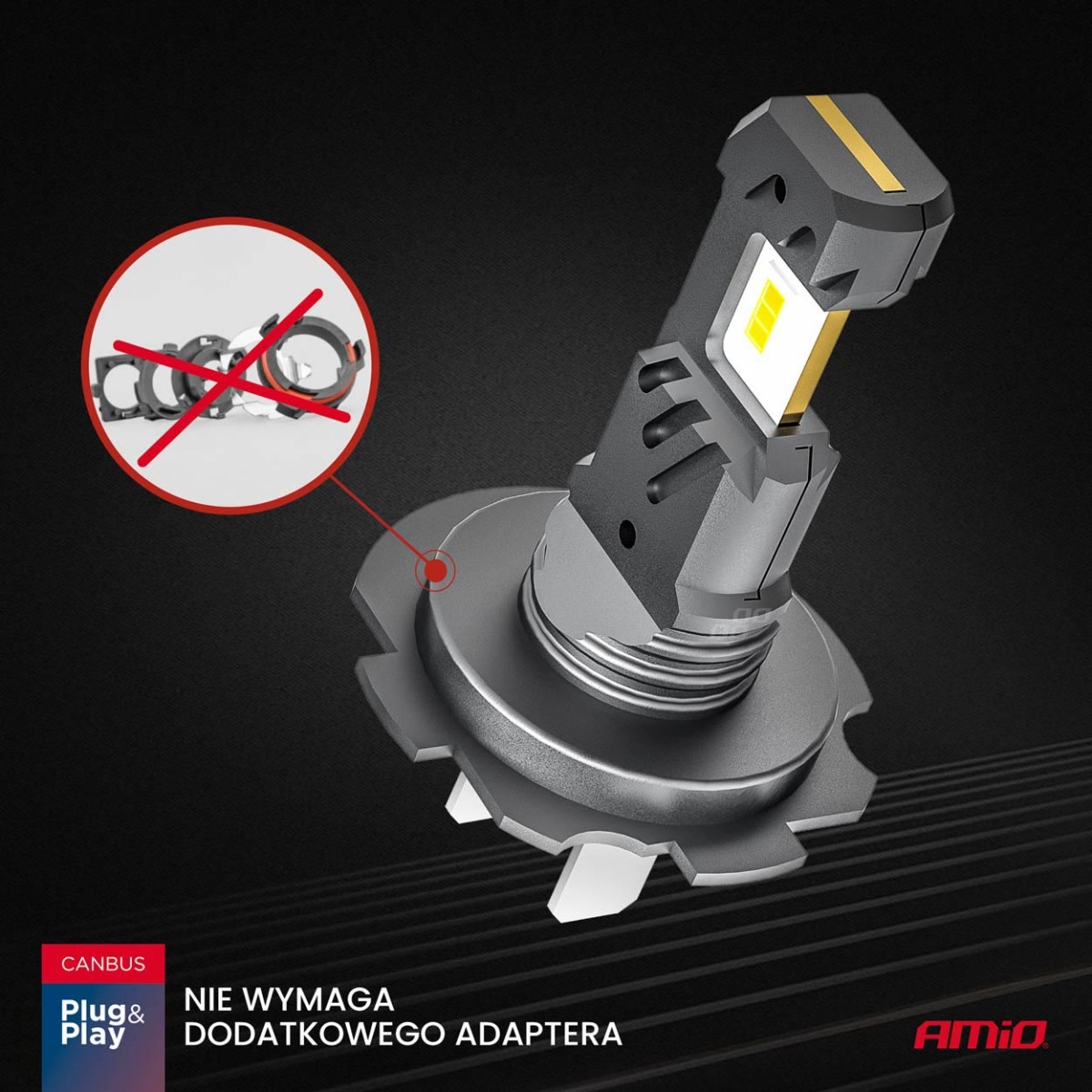 LED headlight bulbs Hybrid series H7 H18 6000K Canbus 60W AMIO-04115