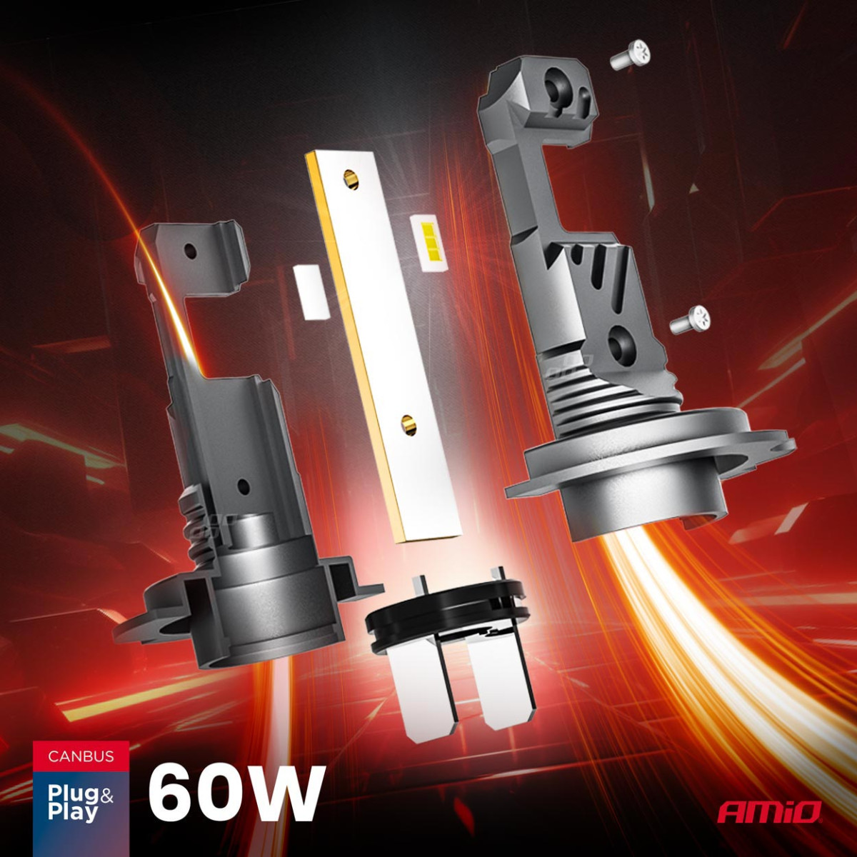 LED headlight bulbs Hybrid series H7 H18 6000K Canbus 60W AMIO-04115