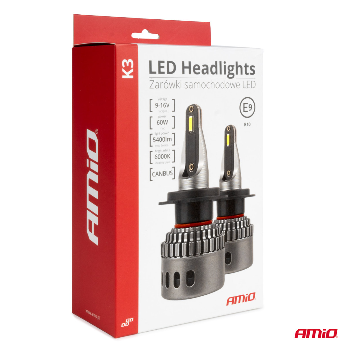 LED headlight bulbs K3 Series H1 12V 6000K canbus AMIO-03680