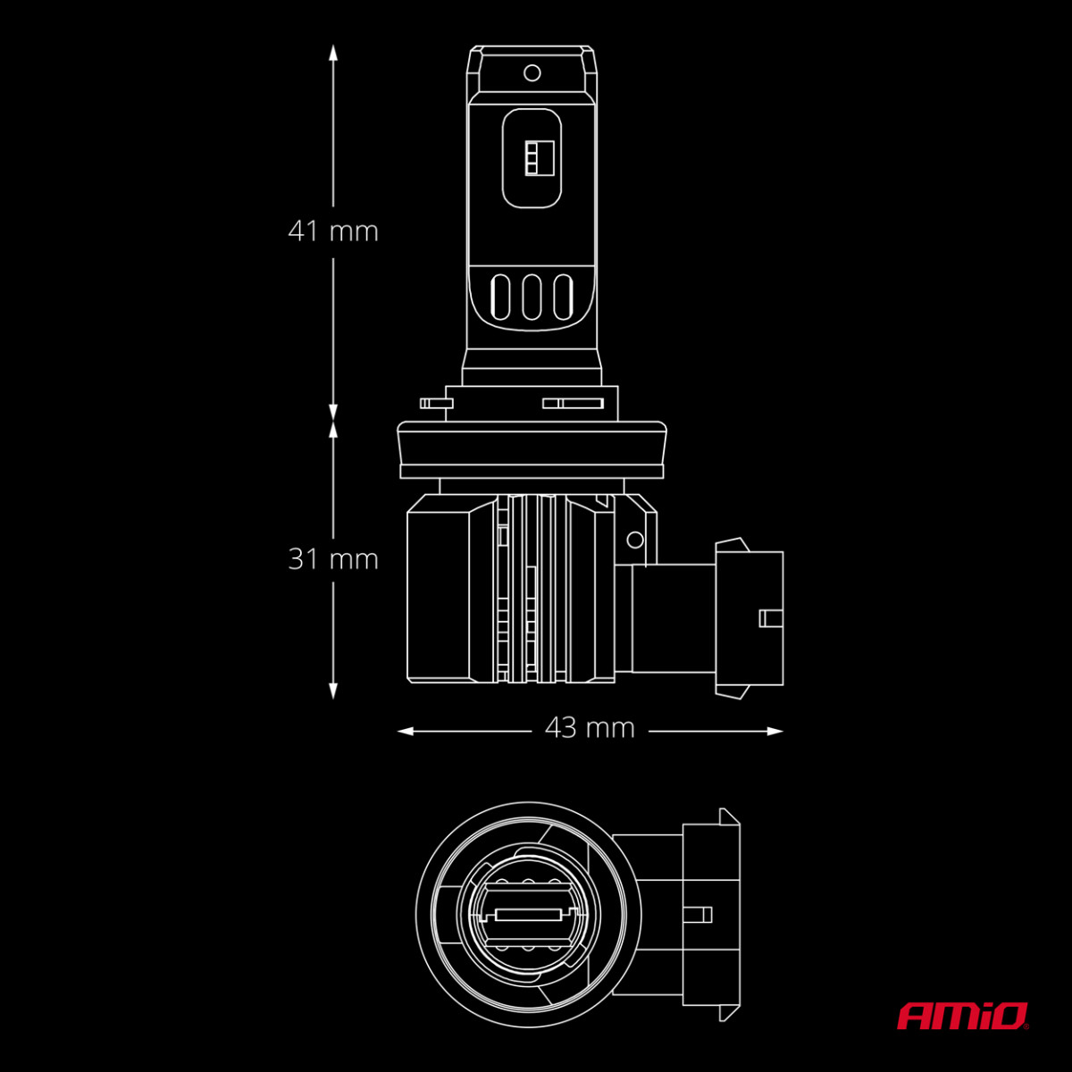 LED car bulbs H8/H9/H11/H16 F26 PRO LumiTec LIMITED +130% DUO FULL CANBUS 12V/24V AMIO-04873