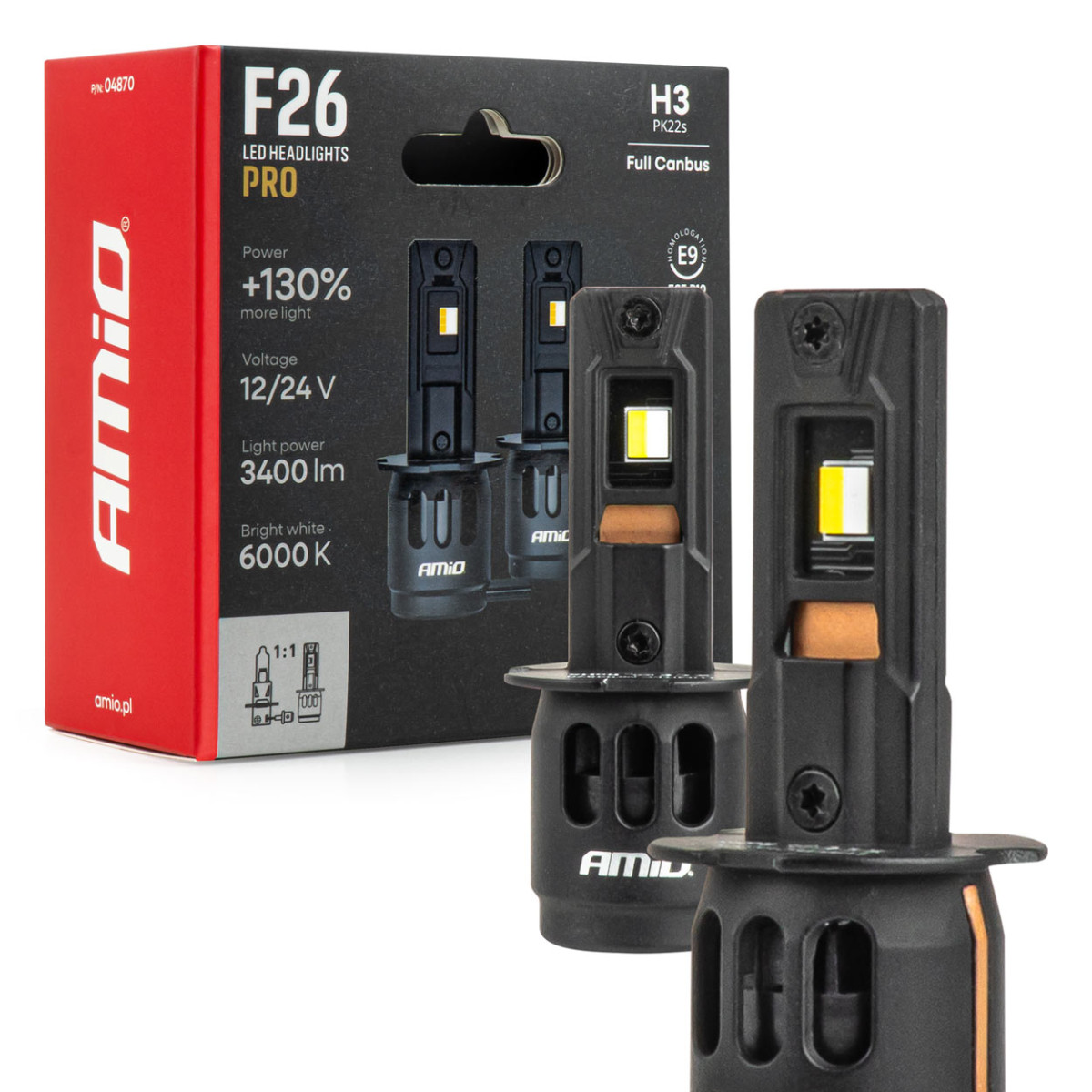 LED car bulbs H3 F26 PRO LumiTec LIMITED +130% DUO FULL CANBUS 12V/24V AMIO-04870