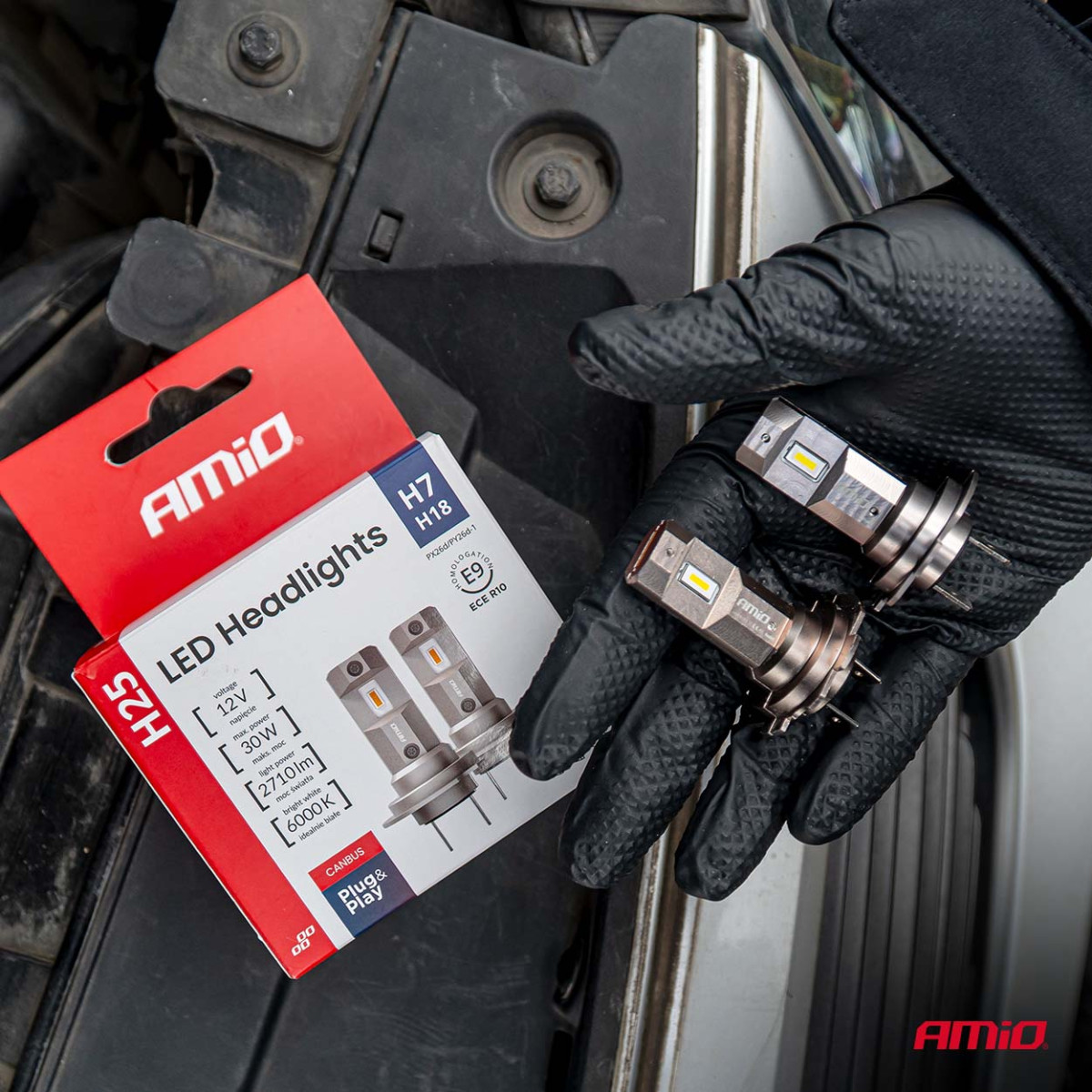 LED headlight bulbs Series H25 CANBUS H7 H18 12V 30W, AMIO-04712