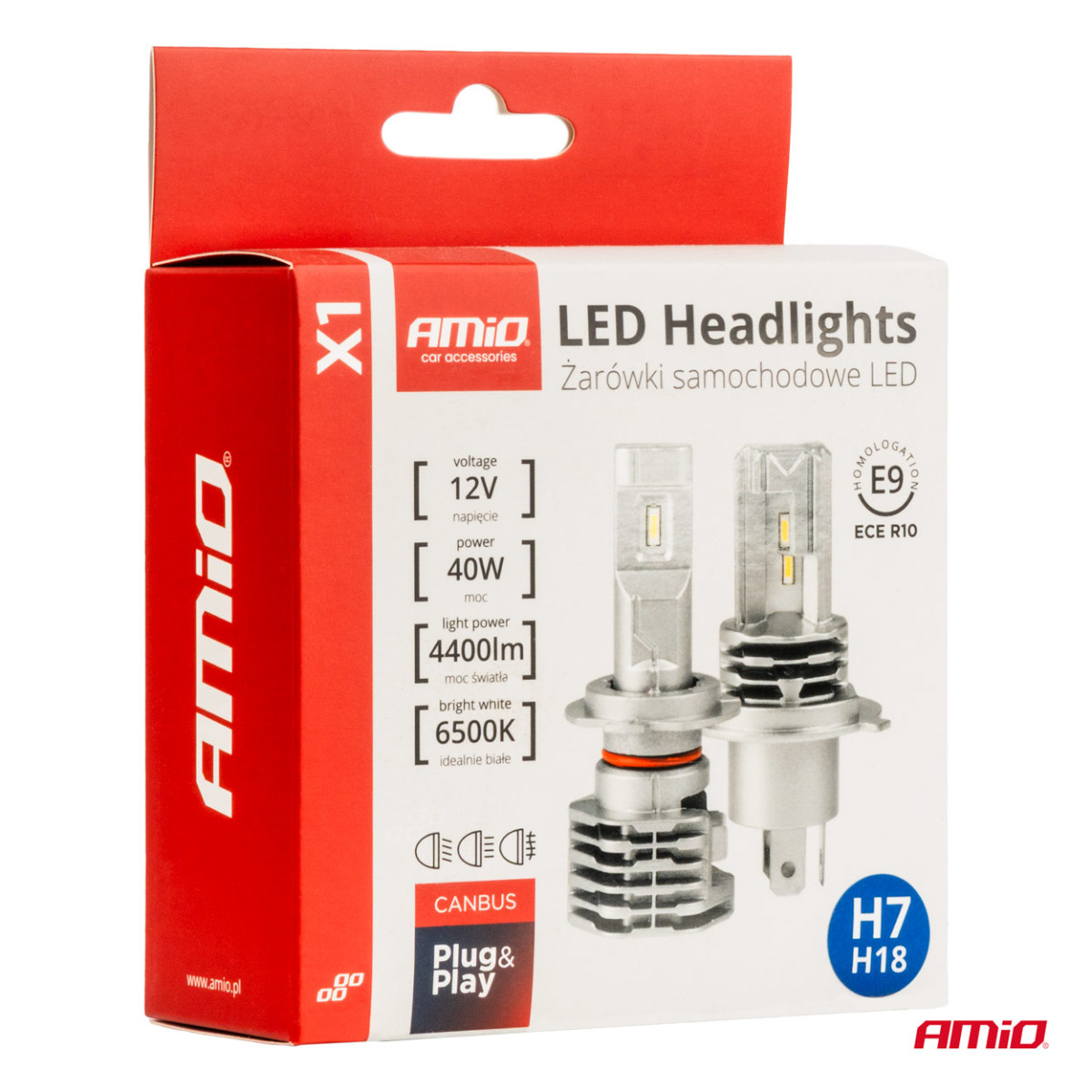 LED headlight bulbs X1 Series H7 AMiO-02966