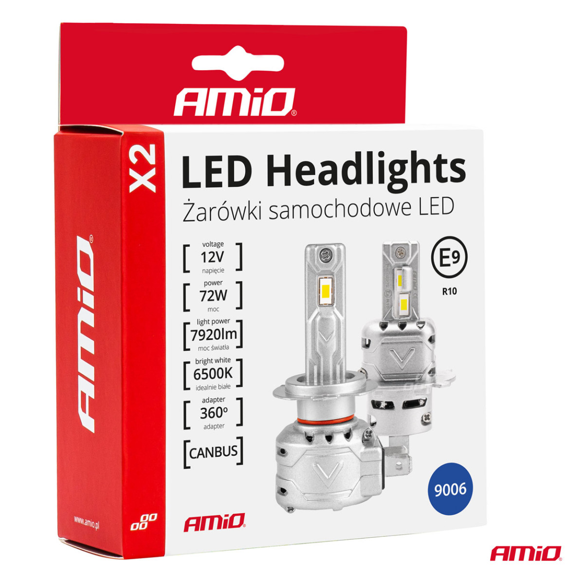 LED headlight bulbs X2 Series HB3 9005/HIR1 9011/H10 AMiO-02975