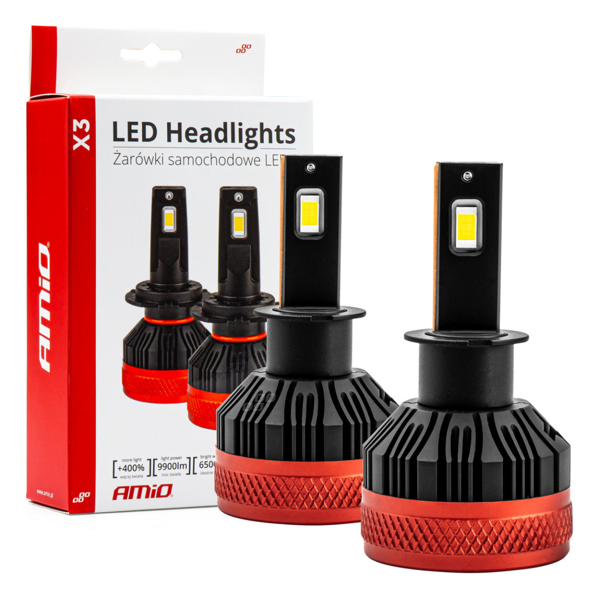 LED headlight bulbs X3 Series H3 AMiO-02978