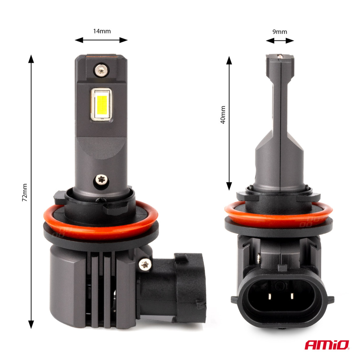 LED headlight bulbs X4-series AVIATOR H8/H9/H11/H16 6500K max 44W AMIO-03765