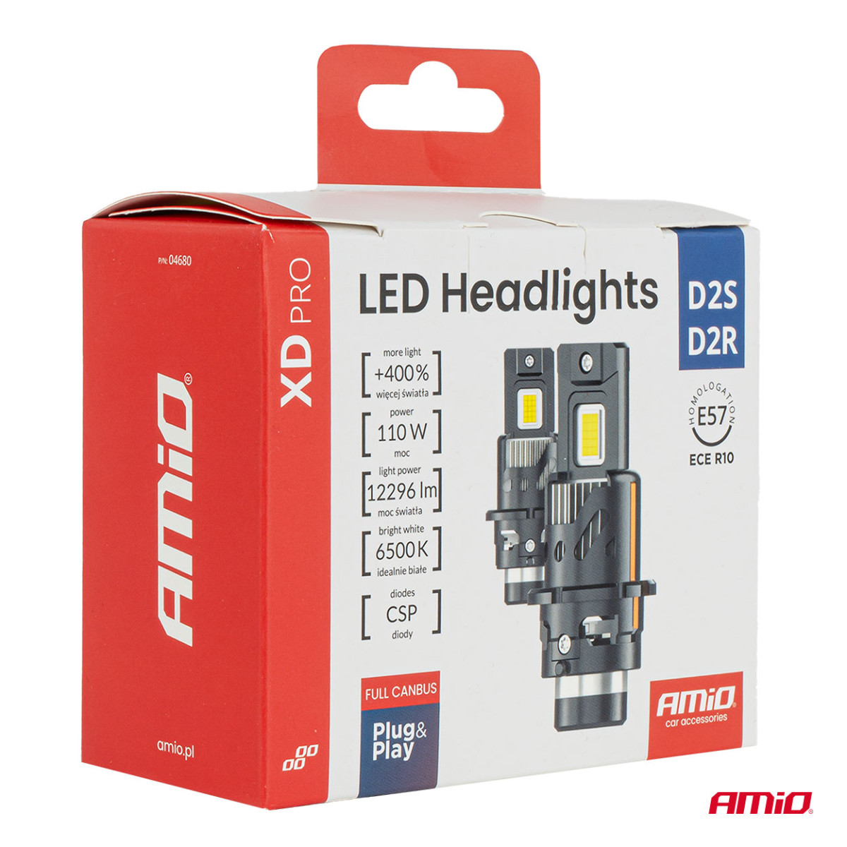 LED headlight bulbs XD PRO D2S D2R FULL CANBUS AMIO-04680