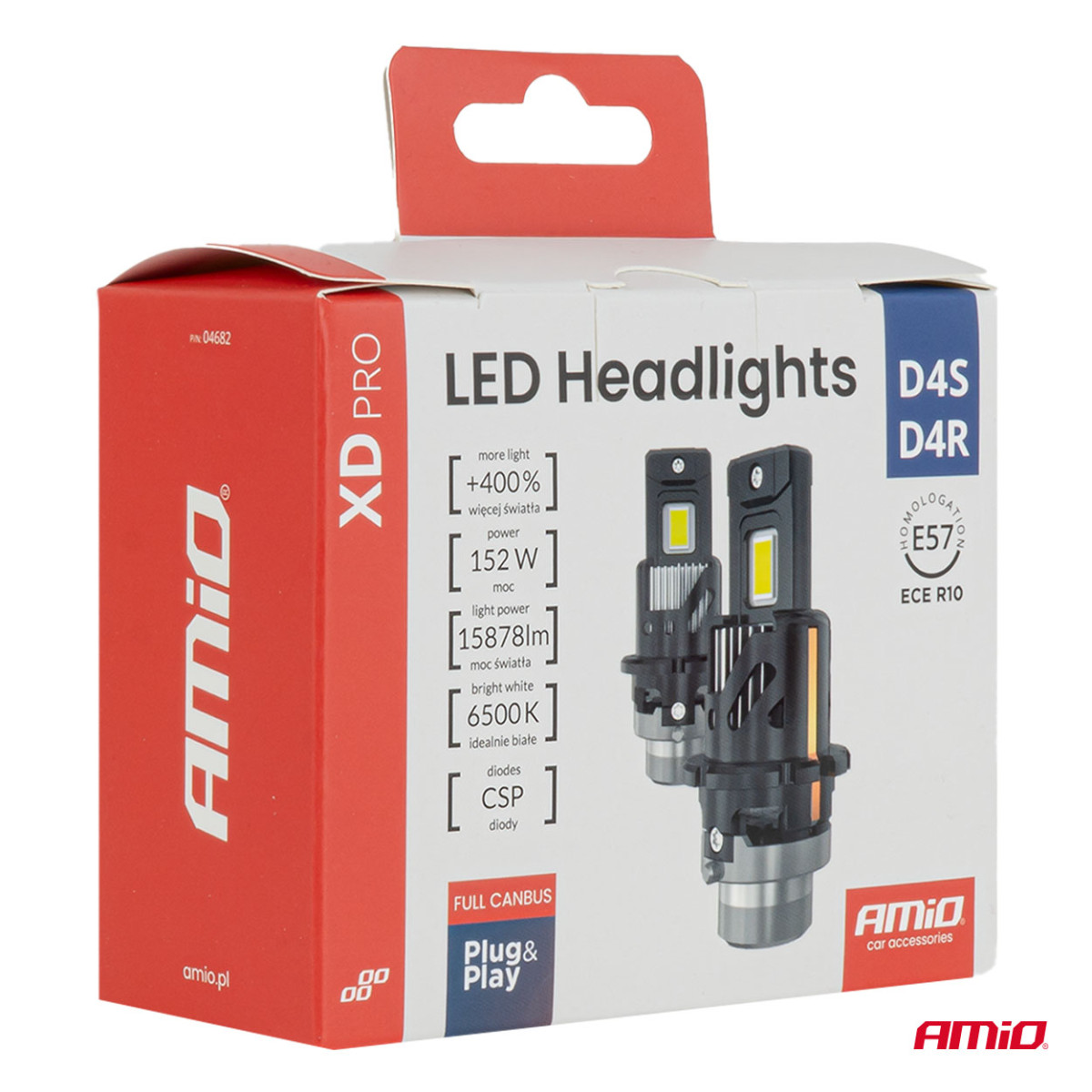 LED headlight bulbs XD PRO D4S D4R FULL CANBUS AMIO-04682