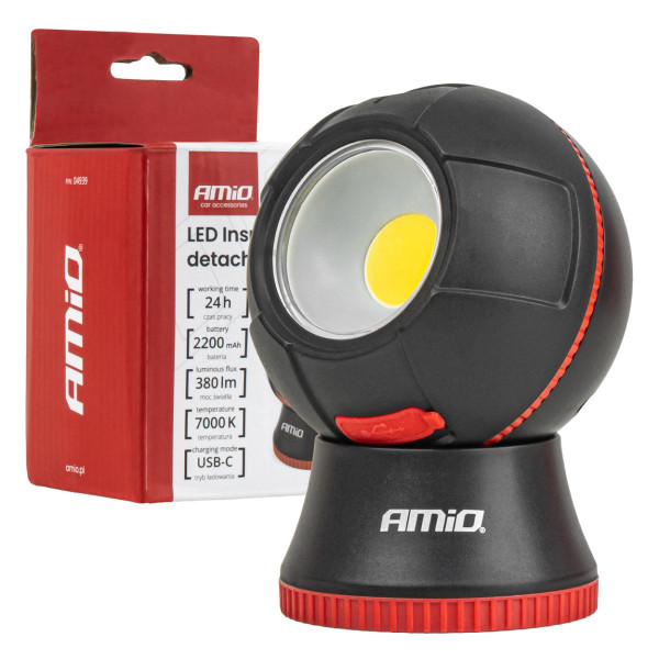 Detachable LED inspection ball lamp COB 4 W, 2200 mAh, AMIO-04939 Detachable LED inspection ball lamp COB 4 W, 2200 mAh, AMIO-04939