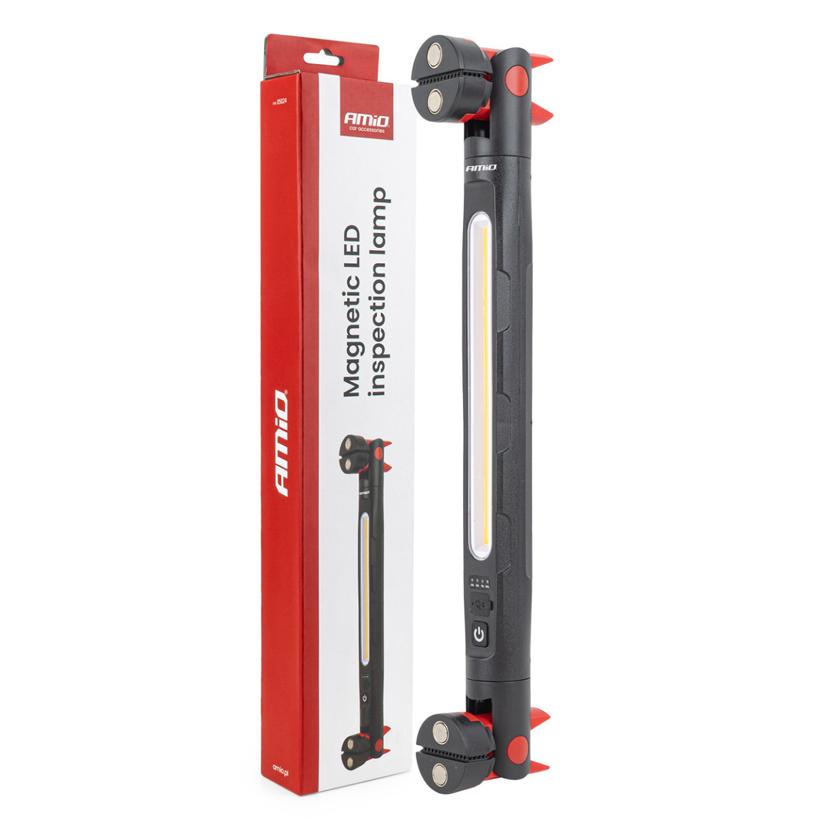LED inspection lamp with magnet and clamp, 4000 mAh, AMIO-05024