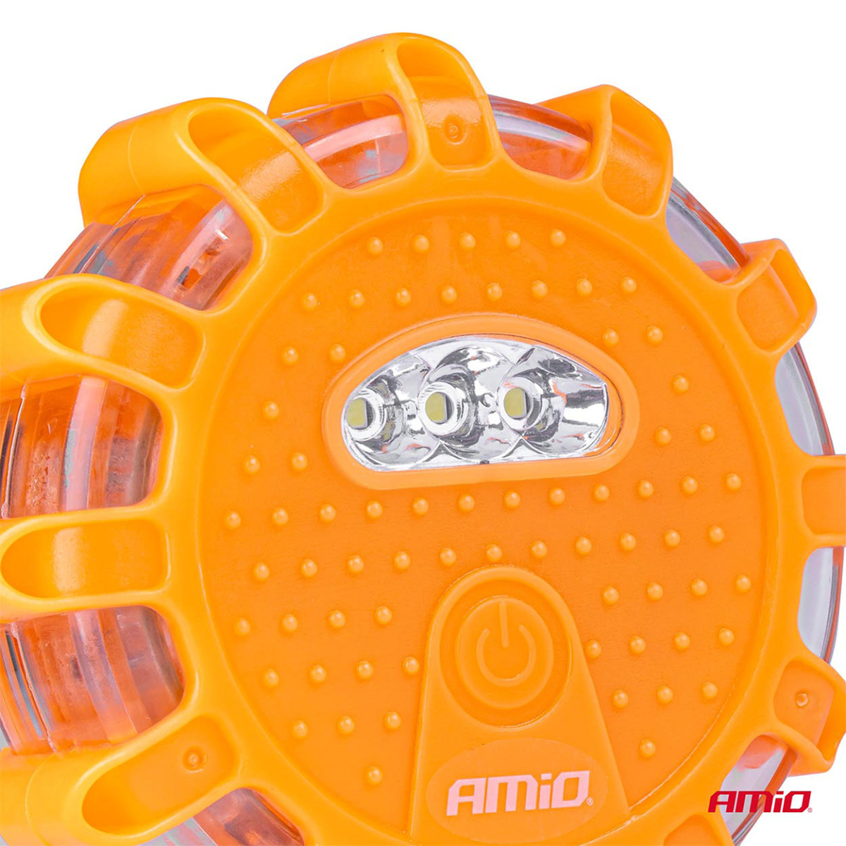 Car LED warning light, 12+3 SMD, 650 mAh, red, with battery AMIO-04673