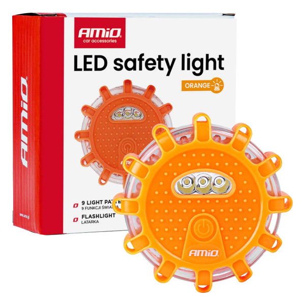 LED emergency light with flashlight function, 12 SMD + 3 SMD, 3×AAA, IP65 AMIO-04828