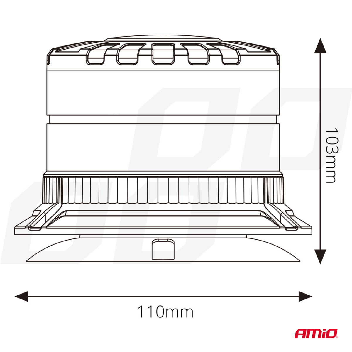 LED warning lamp W29M 12V 24V AMIO-04110